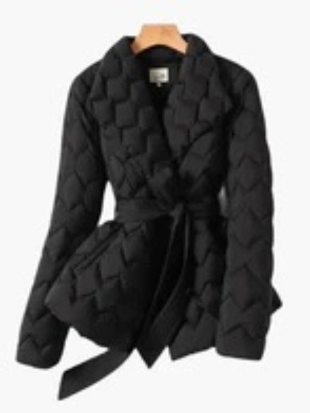 Wilfred Smith Black Down Coat with Belt